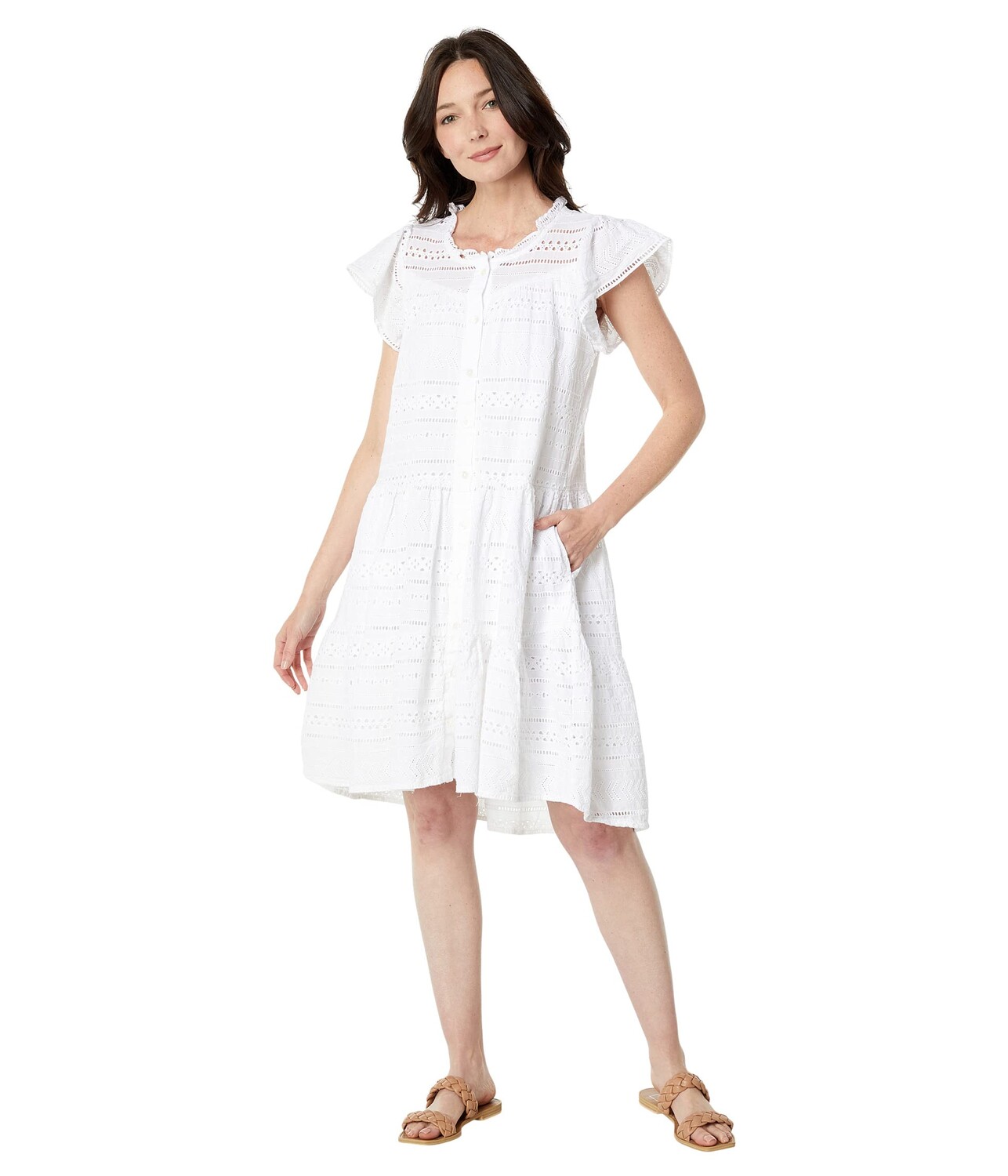 

Платье Dylan by True Grit, Hannah Boheme Embroidered Eyelet Lined Dress