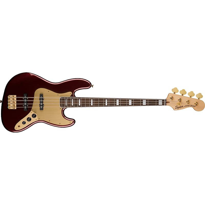 

Squier (Fender) 40th Anniversary Jazz Bass, Gold Edition, Ruby Red Metallic 0379440515