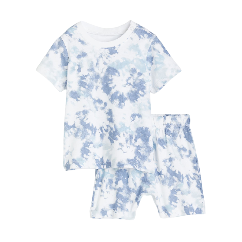 Пижама детская H&M Cotton, белый/синий