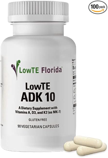 цена LowTE Florida ADK 10–90 капсул I, витамин D3, K2 и A, 10 000 МЕ