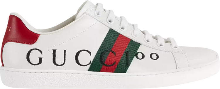 Кроссовки Gucci Wmns Ace Gucci 100 Print, белый - фото