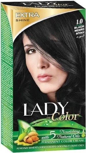 

Краска для волос, 1.0 Черный, 160 г Palacio, Lady in Color