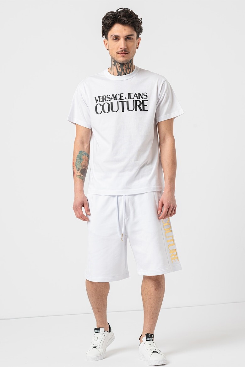 

Хлопковая футболка с логотипом Versace Jeans Couture, белый