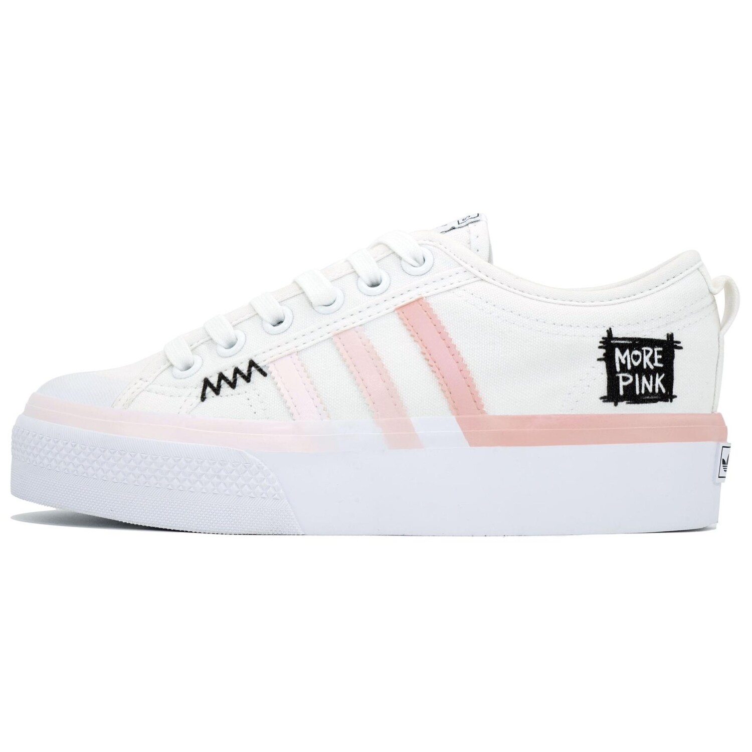 

Кроссовки adidas originals Nizza Platform Skateboarding Shoes Women's Low-top Pink/Black, белый