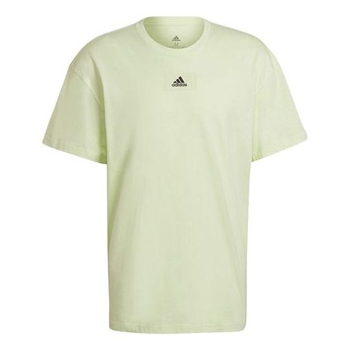 Футболка Men's adidas Solid Color Logo Athleisure Casual Sports Short Sleeve Green T-Shirt, мультиколор