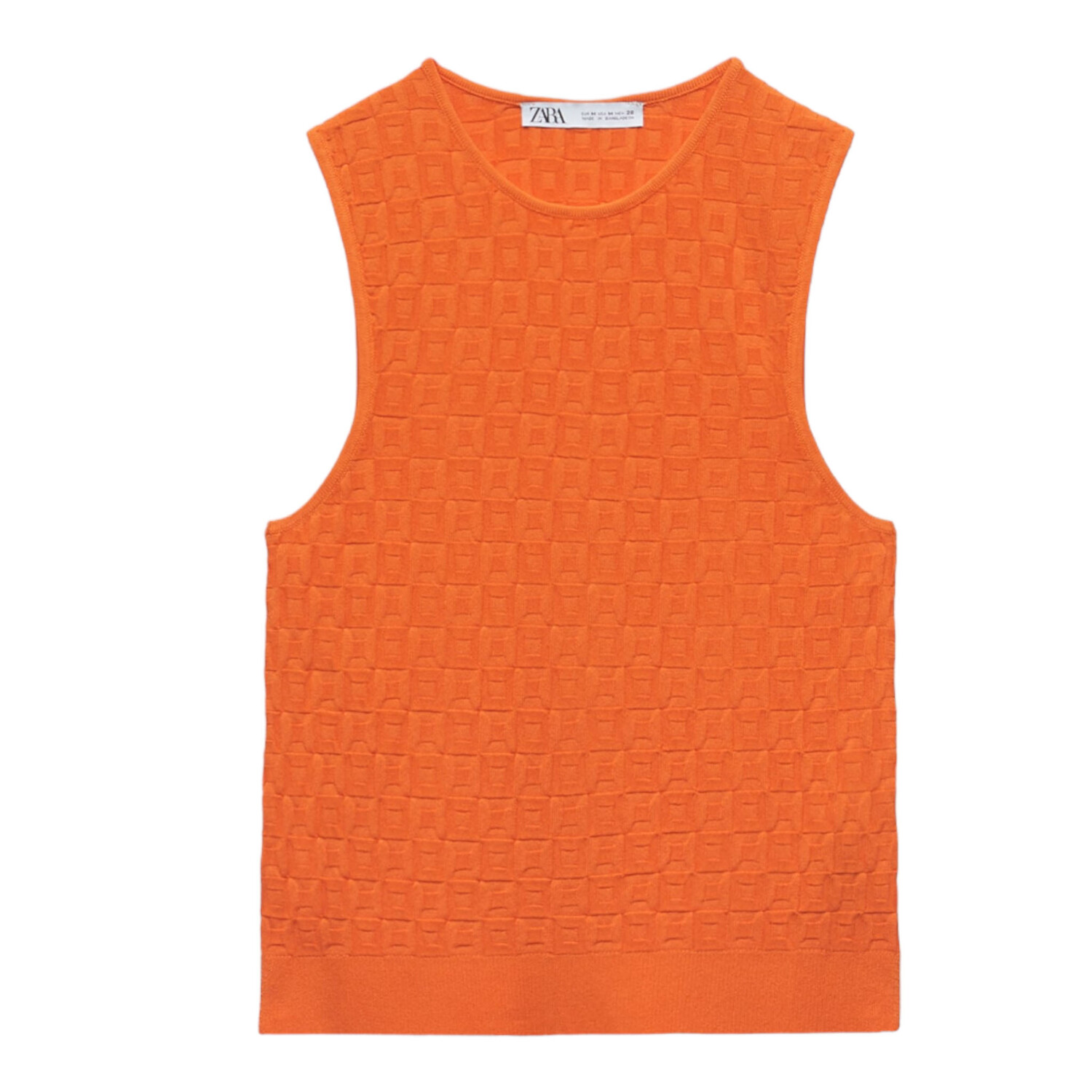 

Топ Zara Textured Knit, оранжевый