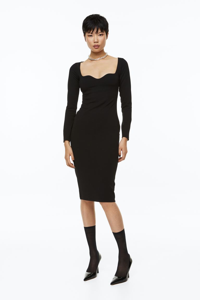 цена Облегающее платье H&M, черный