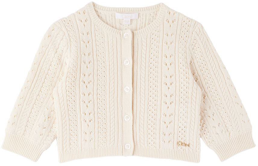 

Детский кардиган Off-White с круглым вырезом Chloé