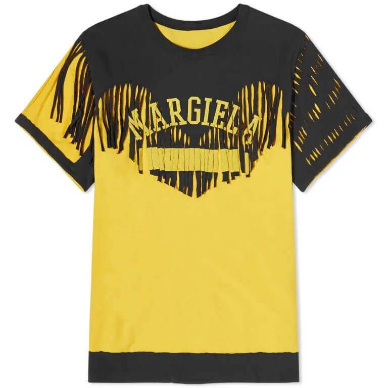 

Maison Margiela Logo Tassel T-shirt, washed black, Желтый