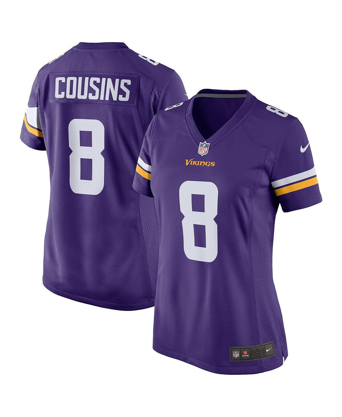 

Женское фиолетовое джерси kirk cousins ​​minnesota vikings game джерси Nike, фиолетовый