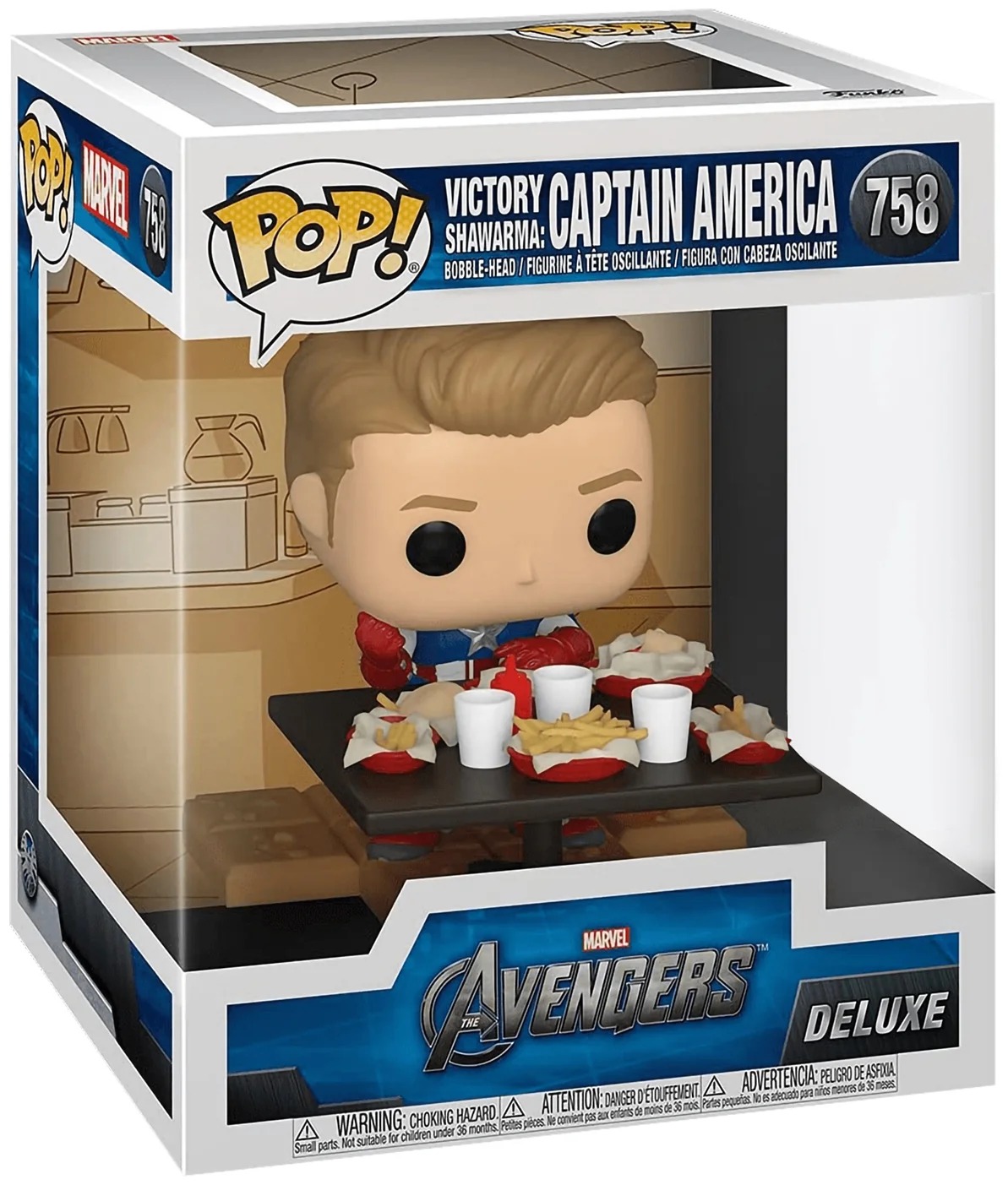Фигурка Funko Pop! Deluxe Marvel: Avengers Victory Shawarma Series - Captain America, Figure 4 of 6 бутылка мстители капитан америка щит металл 400 мл
