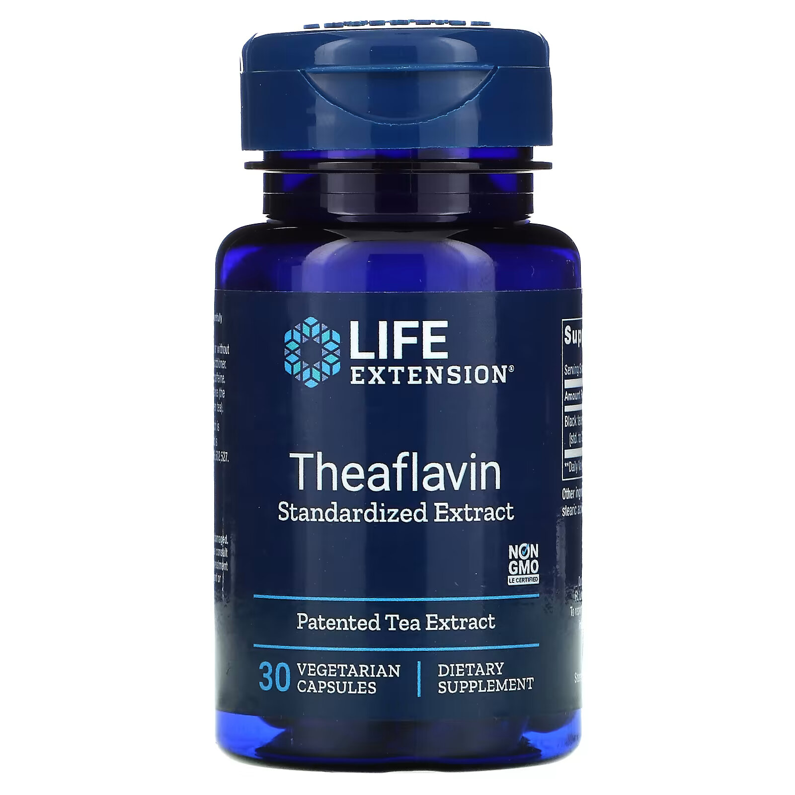 Life Extension, Стандартизированный экстракт теафлавина, 30 вегетарианских капсул life extension venotone стандартизированный экстракт конского каштана 60 капсул