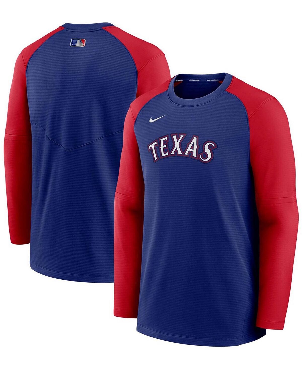 

Мужская королевская, красная толстовка с пуловером texas rangers authentic collection pregame performance Nike