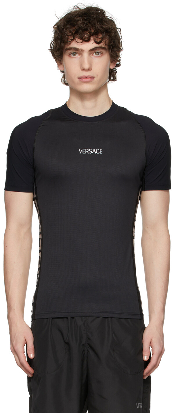 

Черная беговая футболка Greca Versace Underwear, Черный