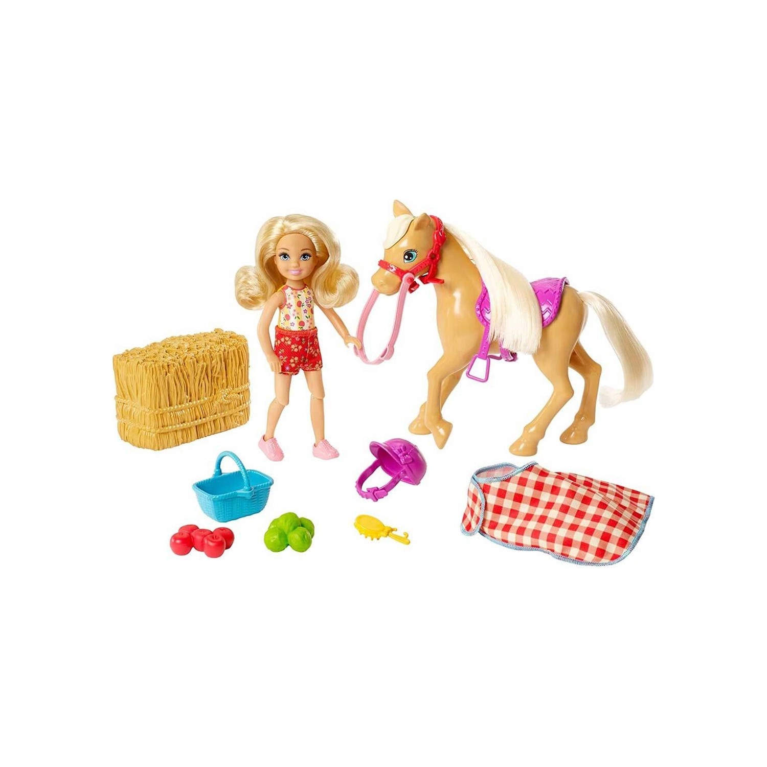 Игровой набор Barbie Челси играет с лошадью GFF50 barbie mattel игровой набор барби ферма рынок barbie sweet orchard farm