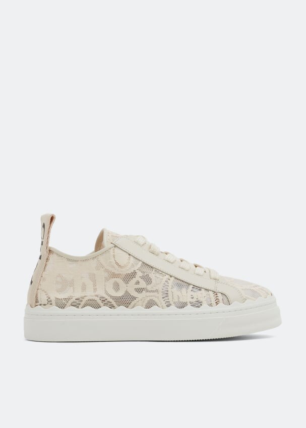 

Кроссовки CHLOÉ Lauren lace sneakers, бежевый