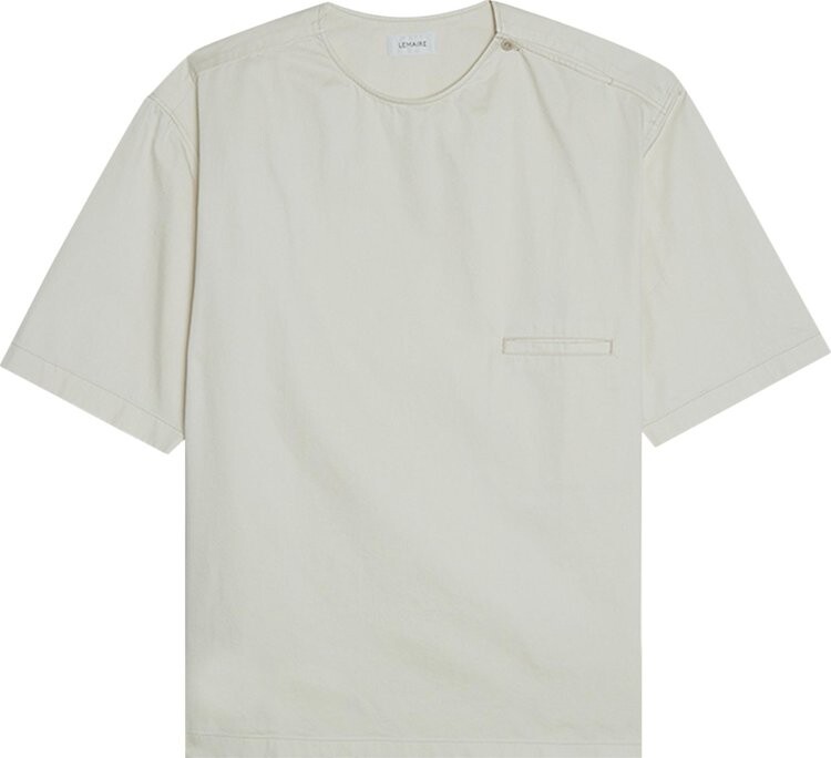 

Рубашка Lemaire Button Neck Shirt 'Cream White', кремовый