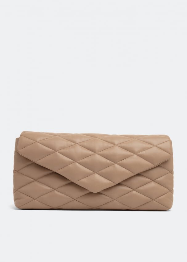 

Клатч SAINT LAURENT Sade puffer envelope clutch, бежевый