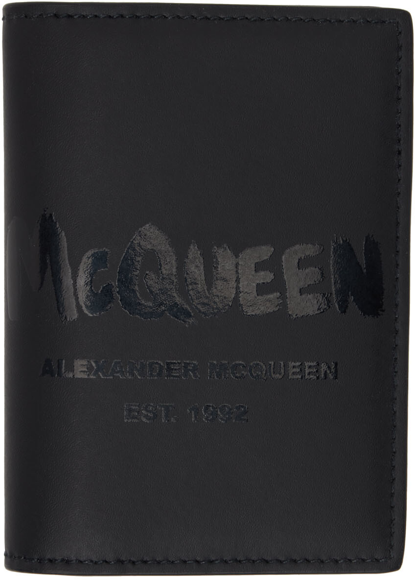 

Черный держатель для карт граффити Alexander McQueen
