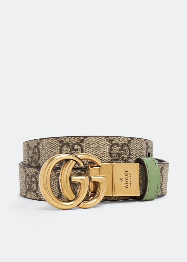 

Ремень GUCCI GG Marmont thin reversible belt, зеленый