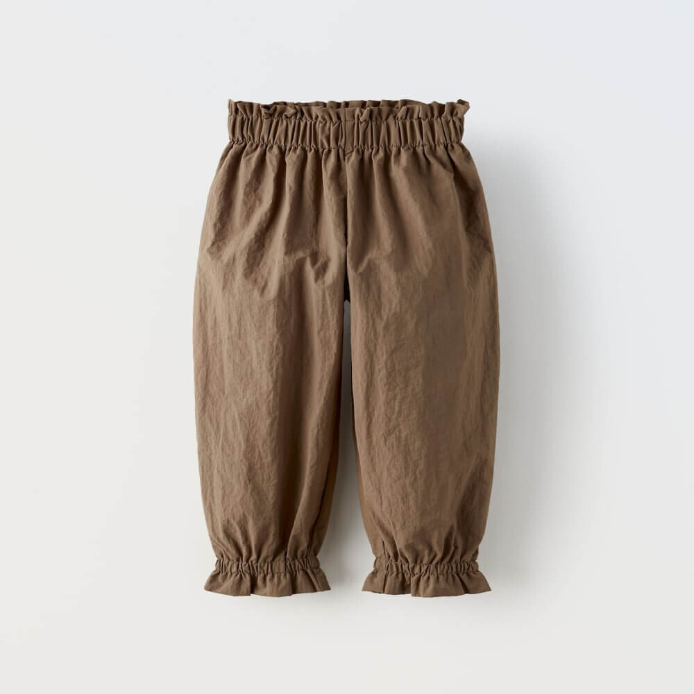 Брюки для девочки Zara Elastic Waistband, коричневый