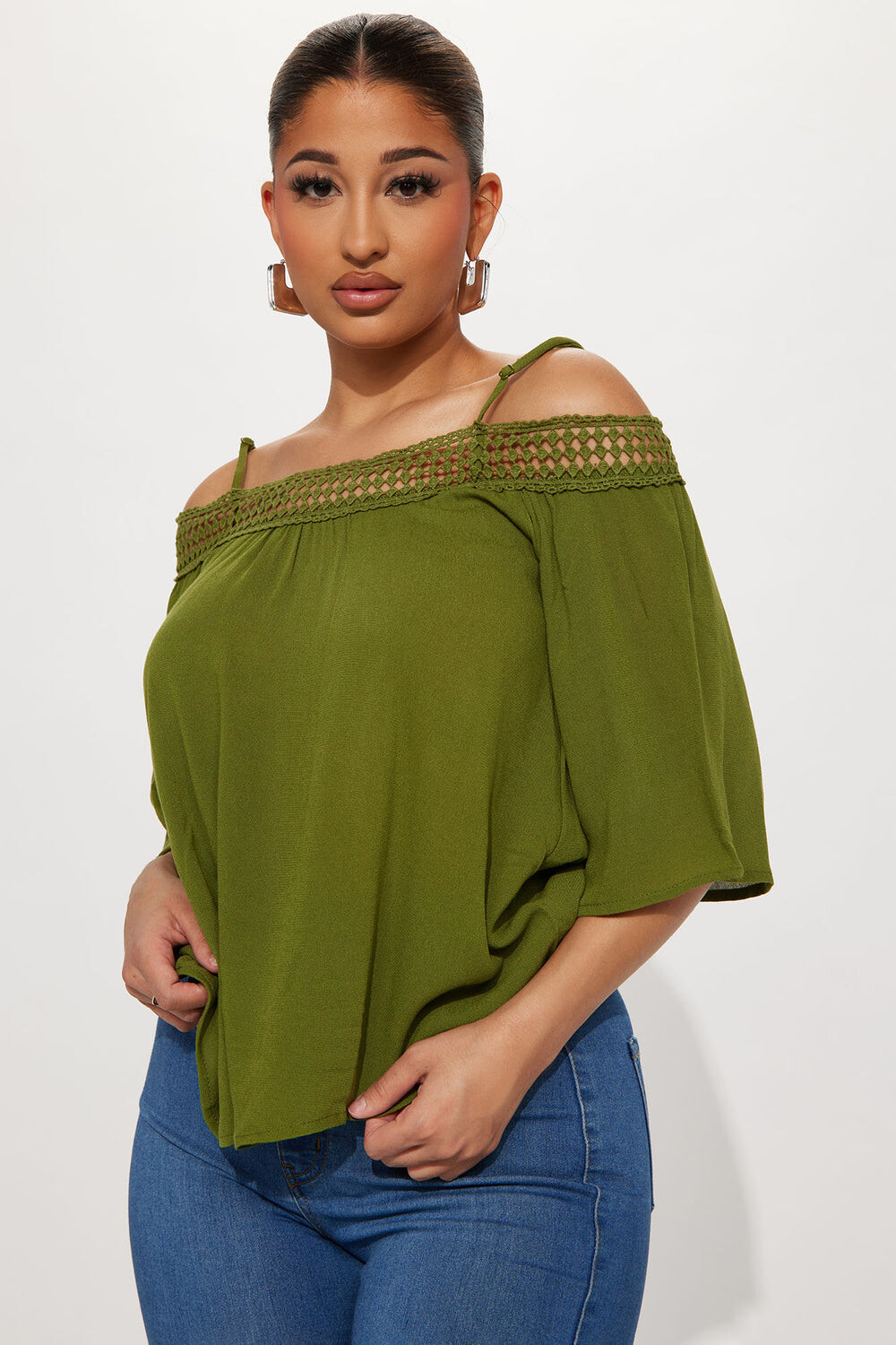 

Топ Fashion Nova WT19197Q, оливковый