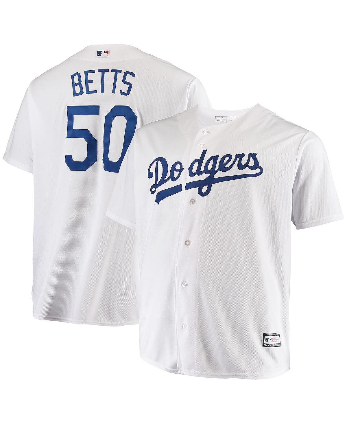 

Мужская футболка mookie betts white los angeles dodgers big and tall replica player Profile, белый