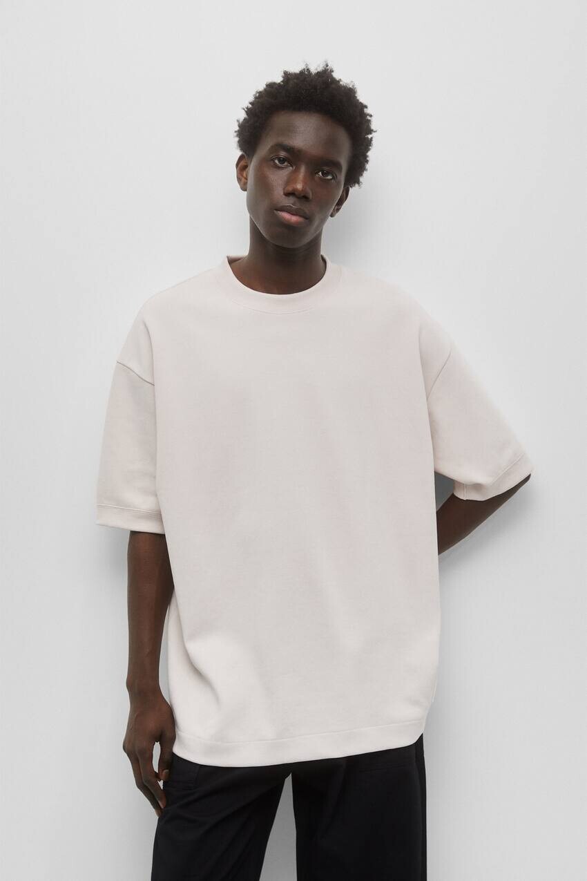 

Базовая плюшевая футболка Pull&Bear, розовый