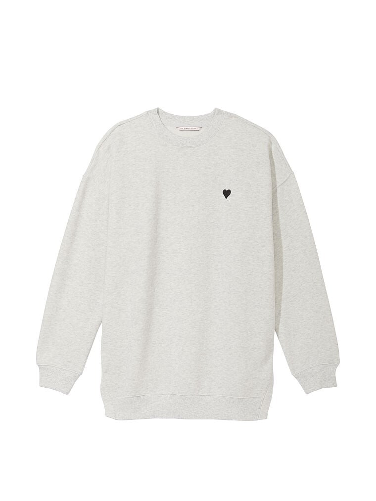 

Свитшот Victoria's Secret Cotton Fleece Mock Neck, светло-серый