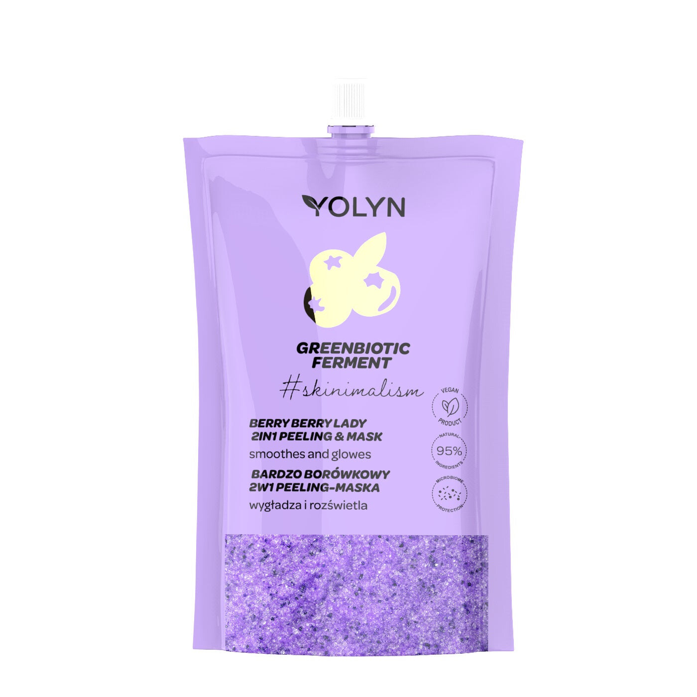 

Yolyn Greenbiotic Ferment осветляющая маска-скраб для лица Very Blueberry 50мл
