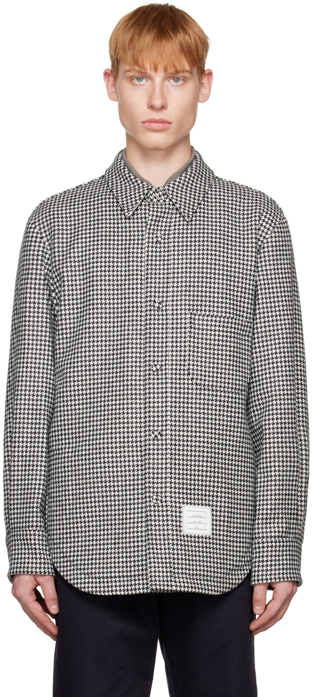 

Черно-белая куртка с узором \гусиные лапки\"" Thom Browne, Черный