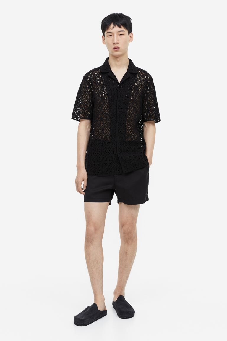 

Шорты из лиоцелла стандартной посадки H&M, черный