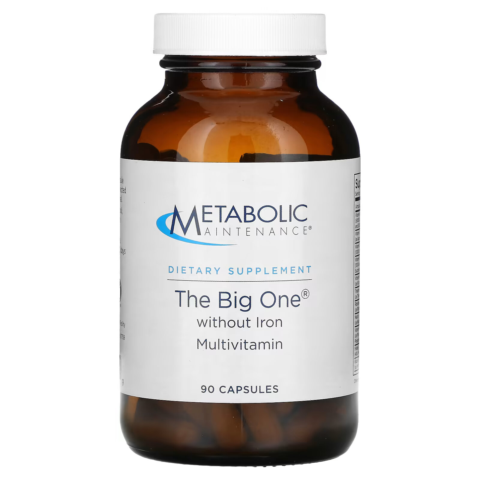 Metabolic Maintenance, The Big One без железа, 100 капсул мультивитамины metabolic maintenance big one plus без железа 90 капсул