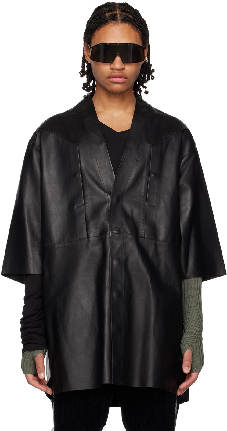 

Черная рубашка из овечьей кожи Faun Rick Owens