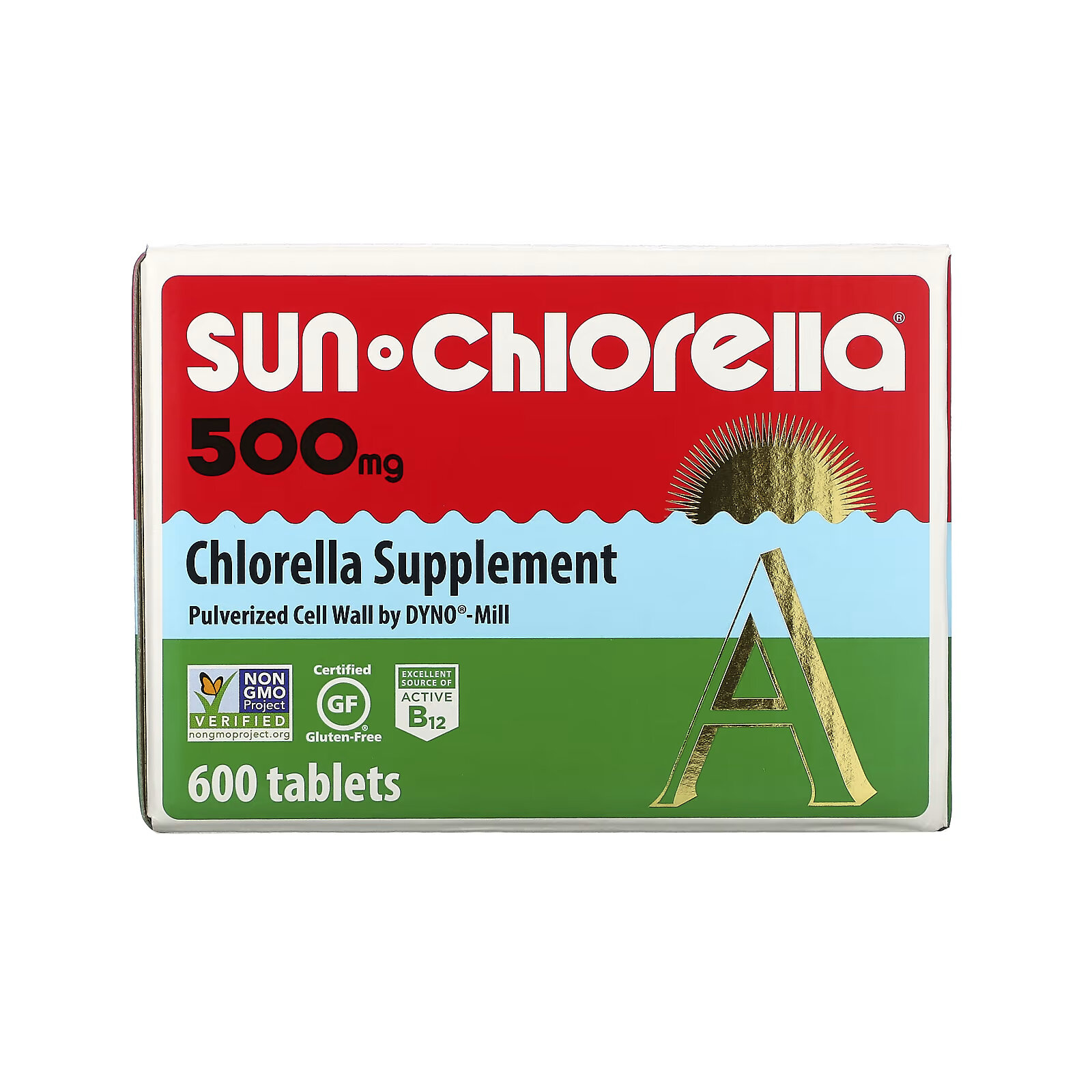 Sun Chlorella, хлорелла, 500 мг, 600 таблеток super greens хлорелла 500 мг 150 веганских таблеток nutribiotic