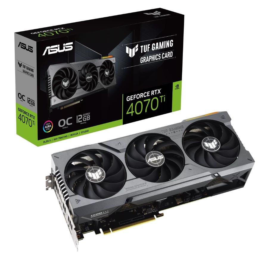 Видеокарта Asus TUF Gaming GeForce RTX 4070 Ti OC Edition, 12 Гб, TUF-RTX4070TI-O12G-GAMING - фото