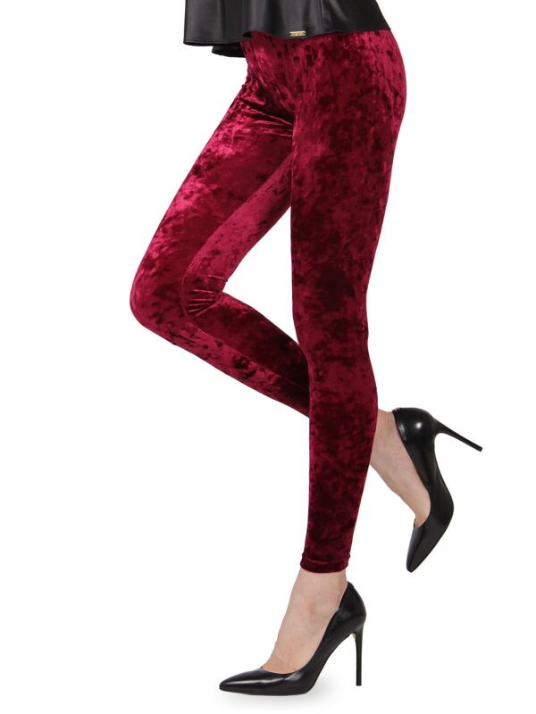 

Поножи из мятого бархата Memoi Burgundy