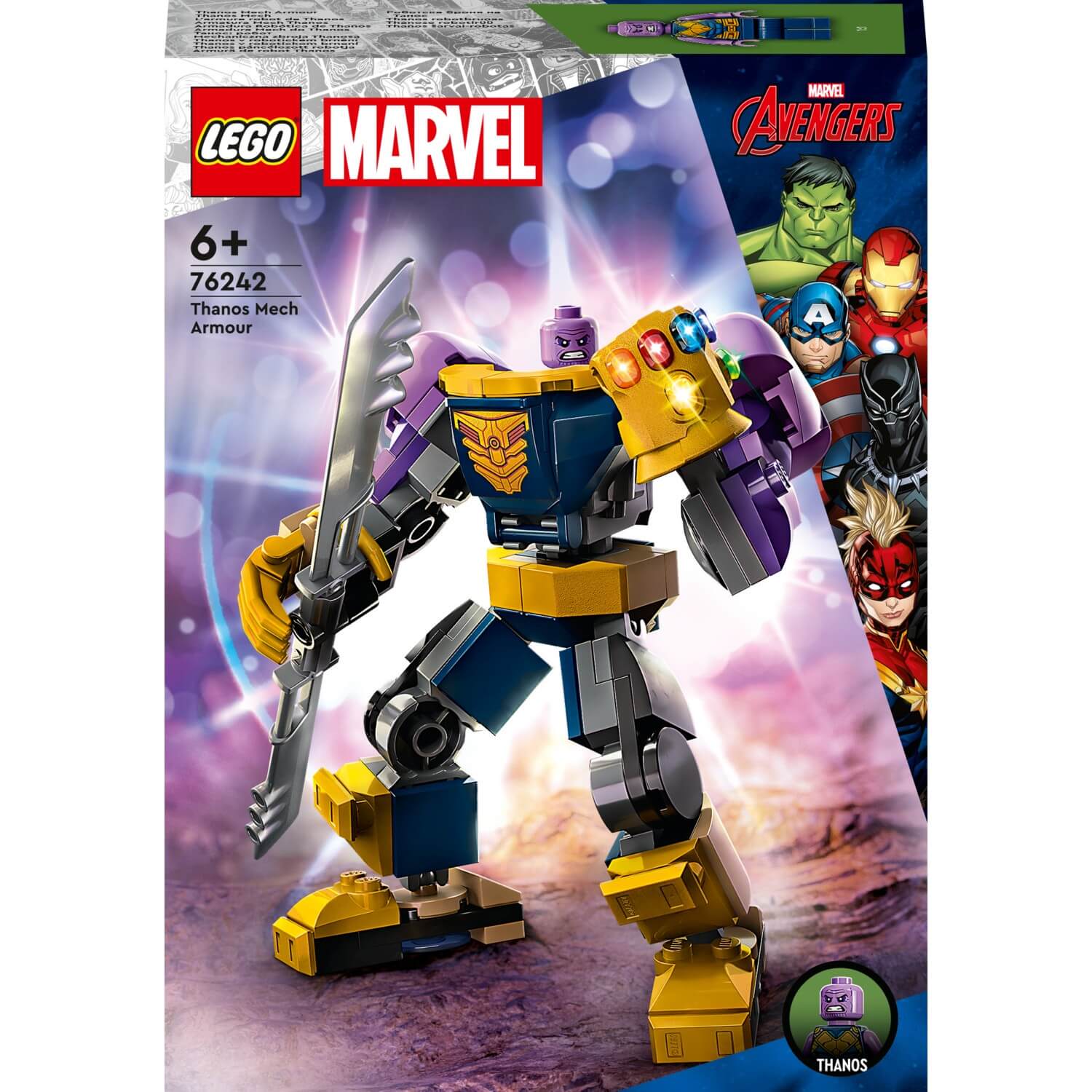 конструктор lego marvel avengers 76242 thanos mech armor 113 дет Конструктор Lego 76242 Marvel Танос-робот, 113 деталей