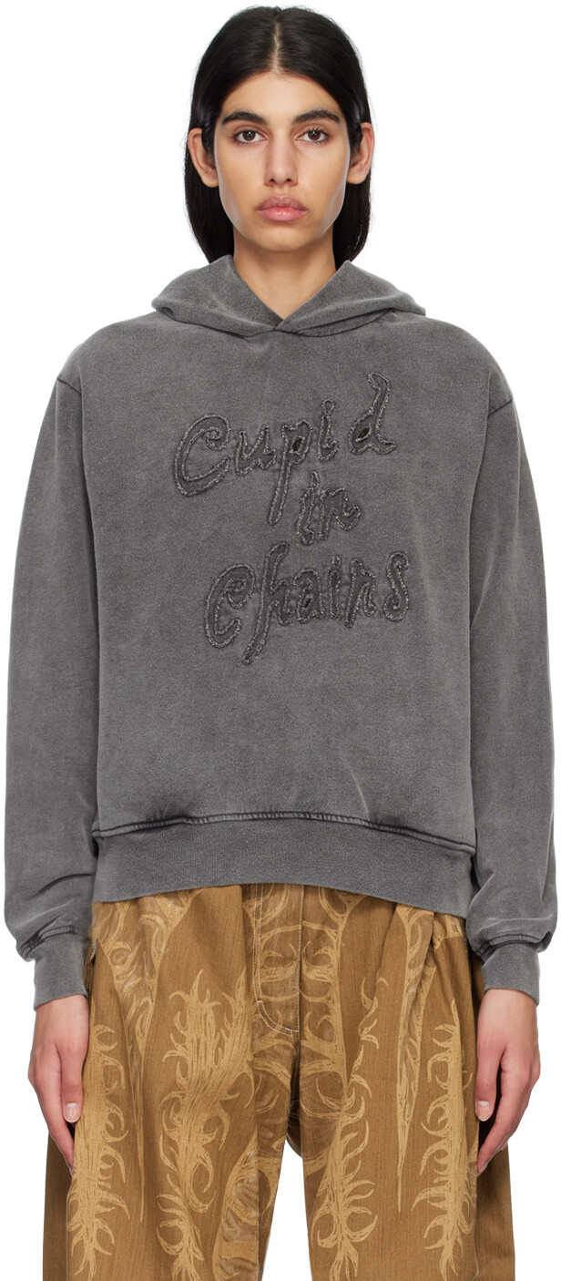 

Худи серого цвета с эффектом потертости Acne Studios, Серый