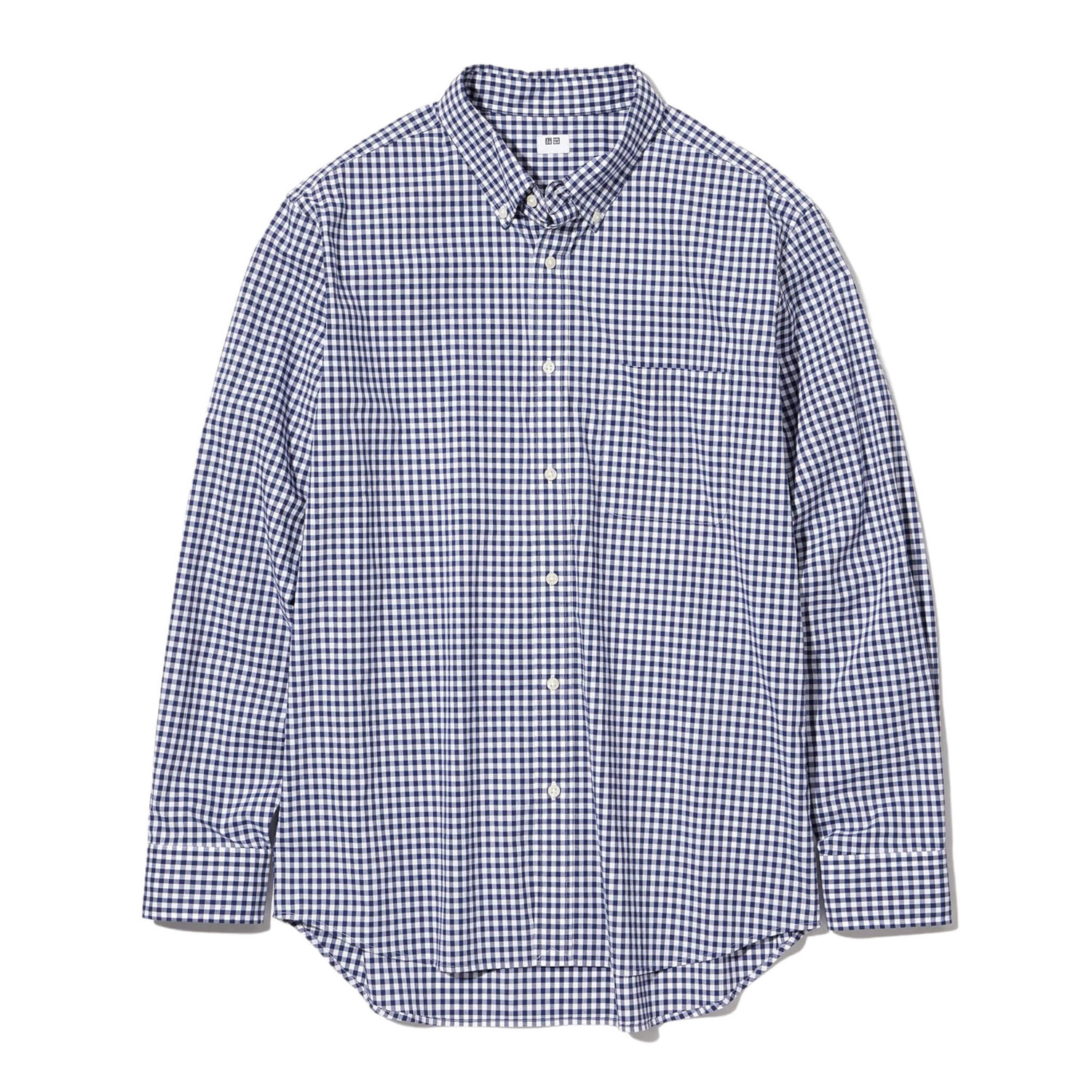 

Рубашка Uniqlo Extra Fine Cotton Broadcloth Long Sleeve, синий