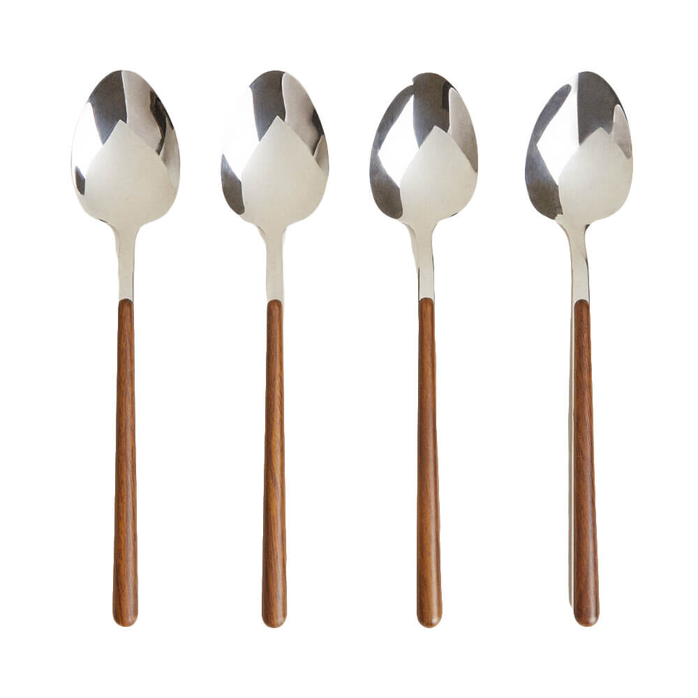 

Набор ложек Zara Home with Round Handle Detail, 4 предмета, темно-коричневый