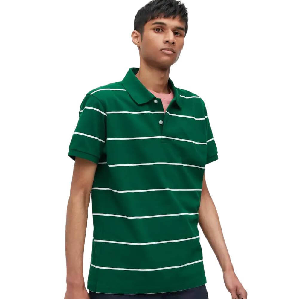 

Футболка Uniqlo Dry Pique Striped Polo, зеленый
