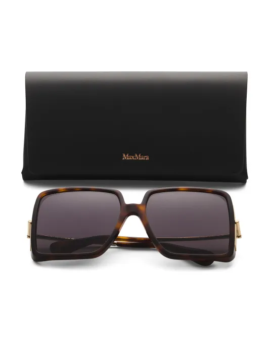 

Солнцезащитные очки 58 мм Max Mara, цвет Dark Havana
