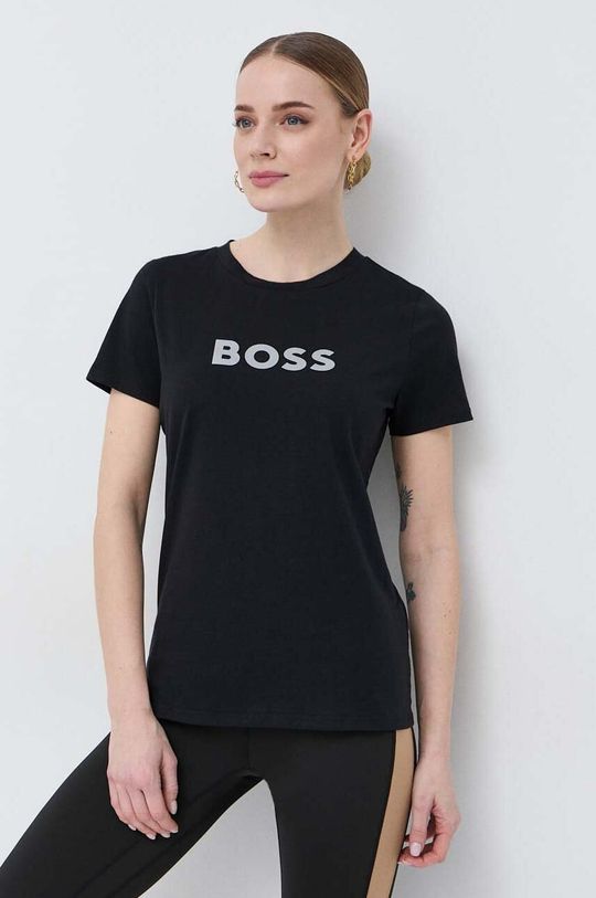 Хлопковая футболка для Алики Шмидт Boss, черный