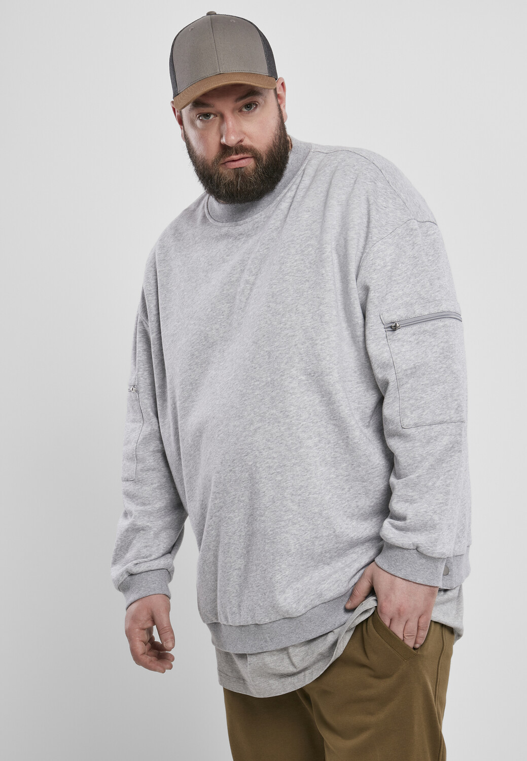 

Толстовка Urban Classics Rundhalsausschnitt, серый