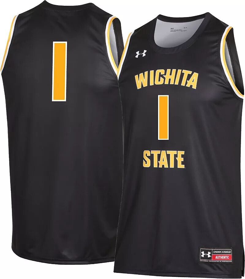 

Черная копия баскетбольной майки Under Armour Wichita State Shockers #1