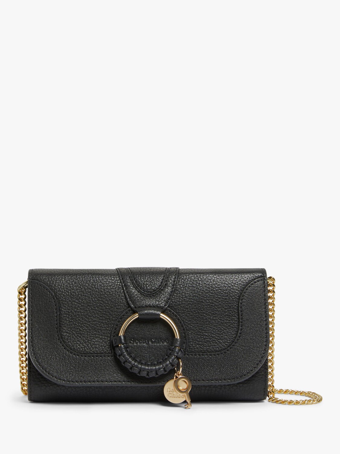 

Большой кожаный кошелек Hana на цепочке See By Chloé, черный