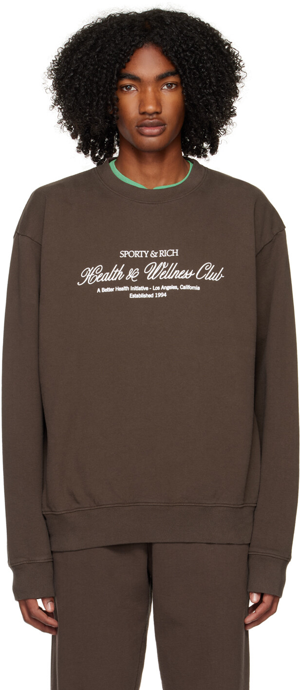 

Коричневый свитшот H&W Club Sporty & Rich