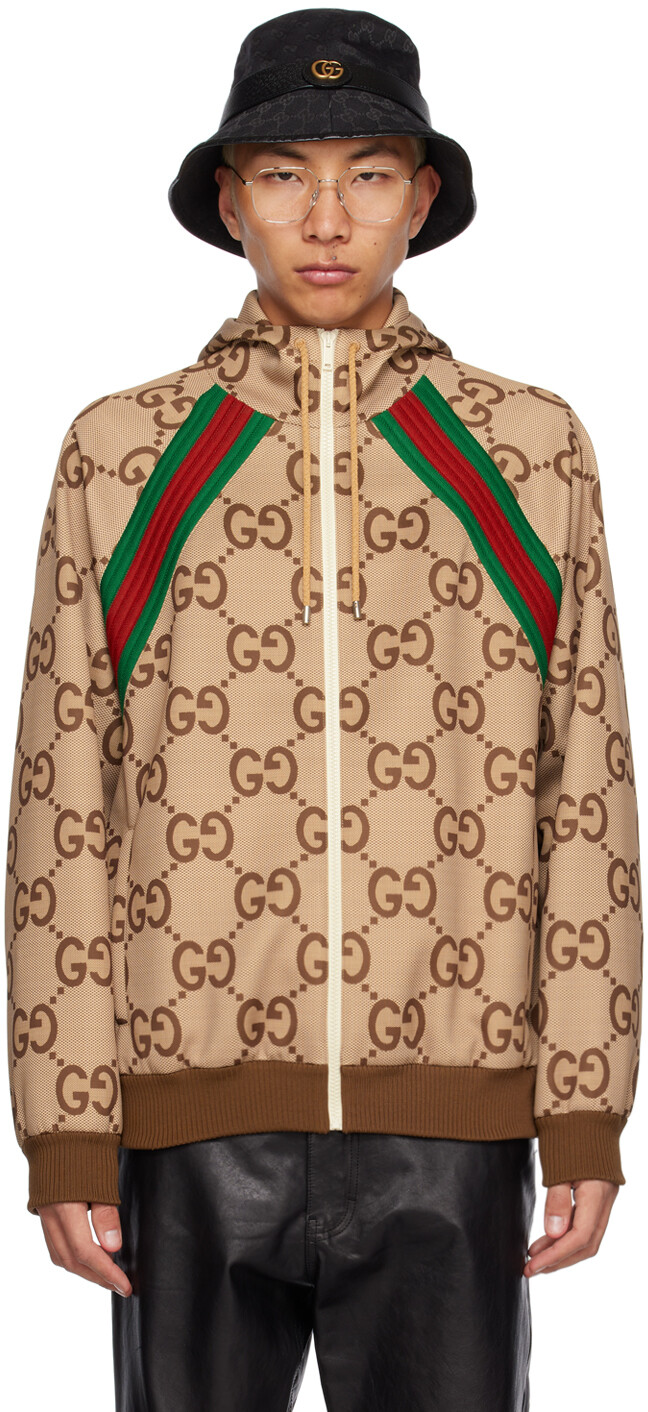 

Бежевая куртка Jumbo с узором GG Gucci, Бежевый