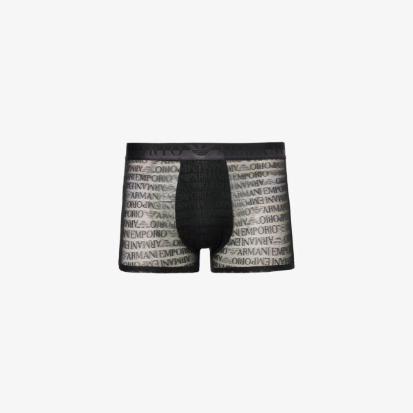 

Плавки из эластичной сетки с фирменной талией Emporio Armani, цвет nero